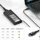 Adaptador para Laptop universal ‎ - USB tipo C de 130W, 20V, 3.25A, Lenovo, HP, Dell, Asus, Samsung, Acer. DE130W