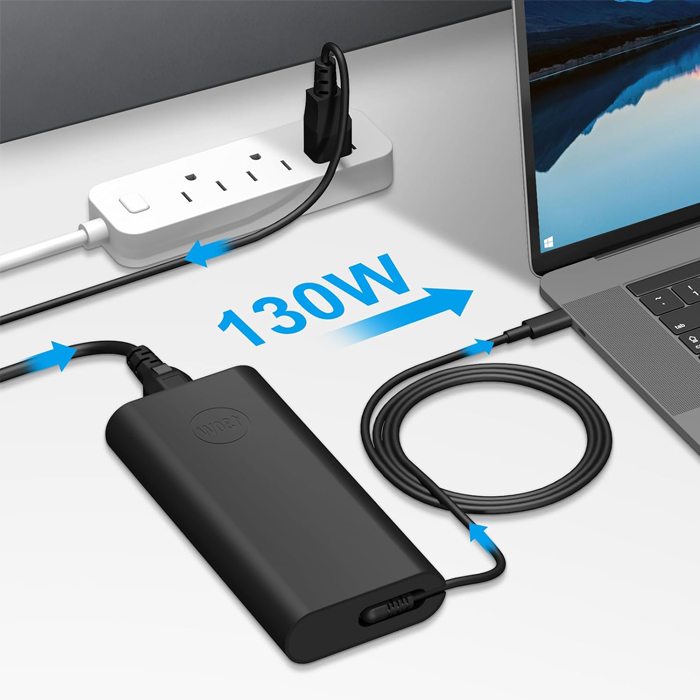Adaptador para Laptop universal ‎ - USB tipo C de 130W, 20V, 3.25A, Lenovo, HP, Dell, Asus, Samsung, Acer. DE130W