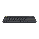 Teclado Logitech K400 PlusTV - Teclado inalámbrico con touchpad multitoque, Receptor Unifying USB hasta 10m, Español 920-007123