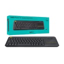 Teclado Logitech K400 PlusTV - Teclado inalámbrico con touchpad multitoque, Receptor Unifying USB hasta 10m, Español 920-007123