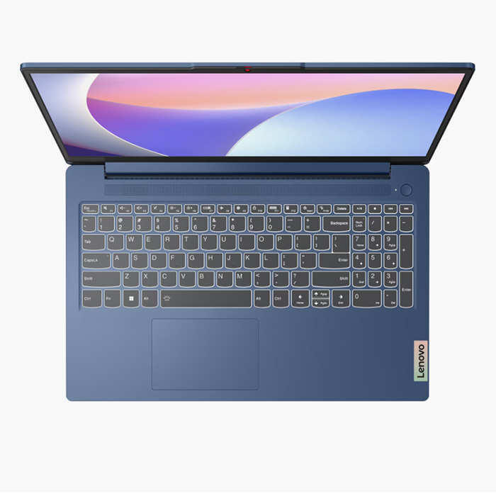 Laptop Lenovo 83ER00BQGJ IdeaPad Slim 3 15IAH8 Pantalla 15.6" FHD, Intel Core i5-12450H, 16GB Soldada, SSD 512GB M.2 NVMe 2242, Webcam, WiFi 6, Bluetooth 5.2, Windows 11 Home Español, Azul.