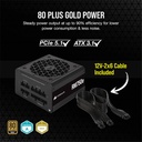 Fuente de Poder Corsair RM750e - Potencia de 750W ATX, conexiones 3 x PCI-Express, 4x SATA, certificado 80 PLUS Gold. CP-9020262-NA