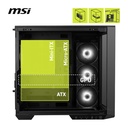 Caja Micro - ATX Tower MAG PANO - ARGB, 1 x USB 3.2 Gen 1 Tipo-A, 1 x USB 3.2 Gen 2x2 Tipo-C, 1 x Salida de audio/Entrada de micrófono, 1 x Botón de interruptor LED, 1 x Botón de encendido, Color Negro. MAG PANO 100R PZ