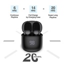 Auricular Argom SKEIPODS E66 - Audífonos con Micrófono, Inalámbrico, Bluetooth, Cancelacion de Ruido, Pantalla Led, Negro. ARG-HS-5066BK.