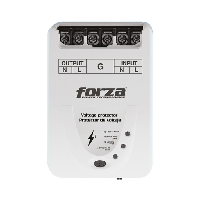 Protector de Voltaje Forza - De 1 toma corriente de 220V, 880J/6600W, 30amp, Protección de Sobrecargas y Caídas.  FVP-6630B