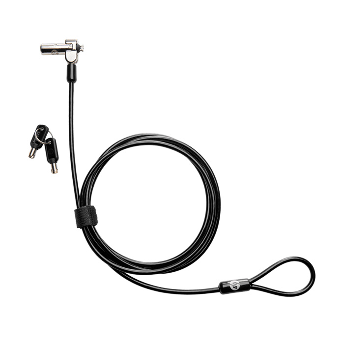 Candado con cable y llave HP Nano - Candado de Seguridad para Portátiles, Metal Galvanizado, Longitud del cable 1,83 m 1AJ39AA
