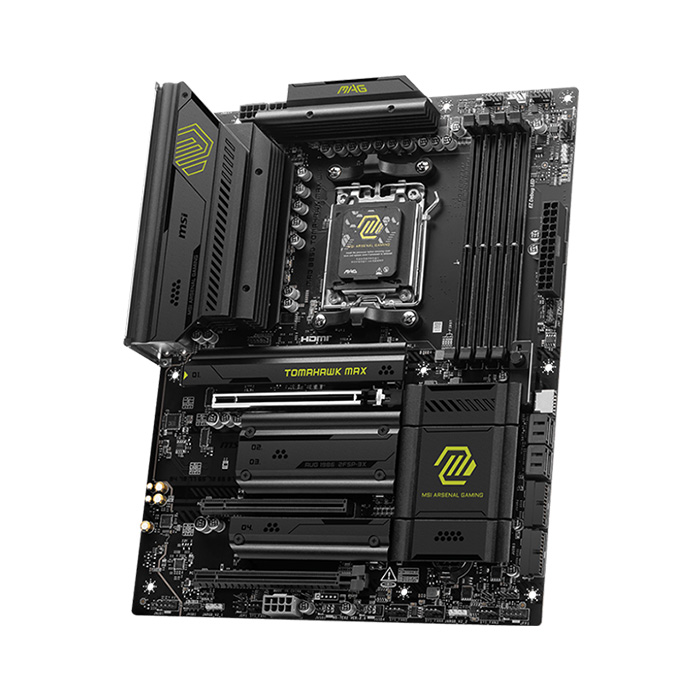 Tarjeta Madre AMD MSI MAG B850 TOMAHAWK MAX WIFI - AM5, AMD B850, 4x DDR5 8400Mhz(OC), 3x PCIe 4.0 x16, HDMI, USB 2.0,  3x USB Tipo C,  4x M.2, 4 SATA 6Gb/s. MAG B850 TOMAHAWK MAX WIFI