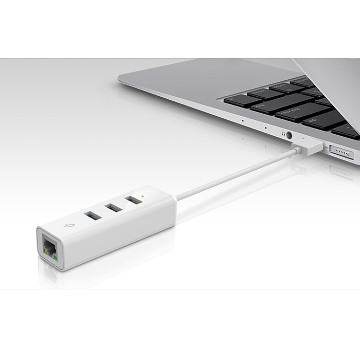 HUB Adaptador TP-LINK UE330 - USB 2 en 1, de 3 puertos USB 3.0 y adaptador ethernet gigabit.
