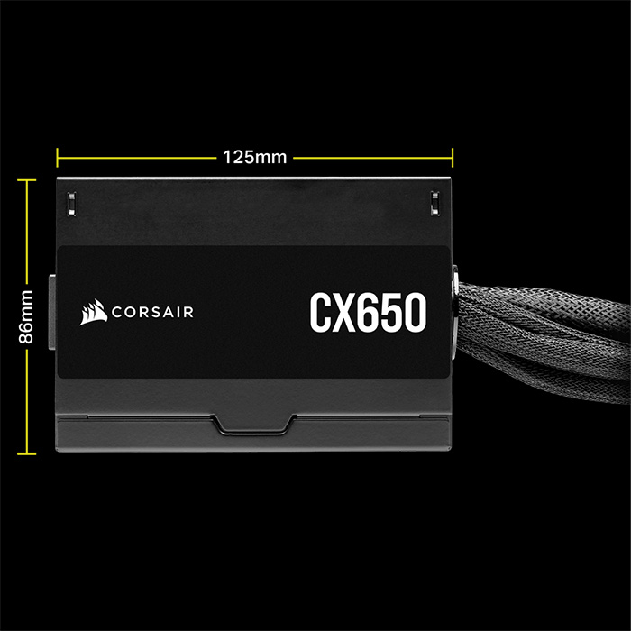 Fuente de Poder Corsair CX650 - Potencia de 650W ATX, conexiones 2 x PCI-Express, 3x SATA, certificado 80 PLUS Bronze. CP-9020278-NA