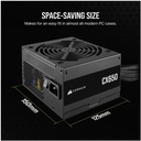 Fuente de Poder Corsair CX650 - Potencia de 650W ATX, conexiones 2 x PCI-Express, 3x SATA, certificado 80 PLUS Bronze. CP-9020278-NA