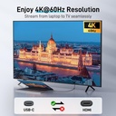 CYA-GER-357 - Cable Audio/Video Tipo C a HDMI(macho) - 4K de alta definición, version 2.0, forrado en Nylon, Color: negro, 6 pies. FY-H-4003 2M