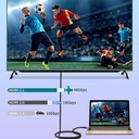 Cable Audio/Video HDMI a HDMI(macho) - de alta definición, version 2.1, Color: negro, 6 pies. FY-H-4005-2M