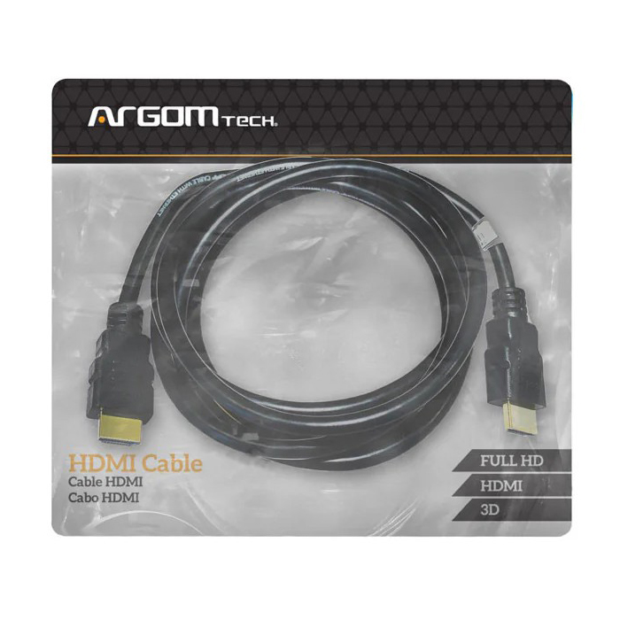 Cable HDMI Argom ARG-CB-1879 - Cable HDMI macho/HDMI macho, v2.0, soporta 3D y 4K, (50pies)color negro.
