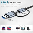 HUB O.E.M. - Tipo-C/USB 3.0 8 en 1, 1x USB 3.0, 3x 2.0, 1x TF, 1x SD, 1x RJ45, 1x 3.5mm audio, 1x Tipo C, FY-D-4010