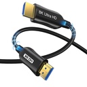 Cable Audio/Video HDMI Fibra Óptica O.E.M. - 8K Ultra HD, version 2.1, 8K@60Hz, 4K@120Hz, Color: negro, 90 pies (30 Metros). FY-H-4011-30M