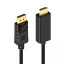 Cable Audio/Video HDMI a DP - HMDI to Display Port UHD, cobre puro + PVC, Color: negro, 6 pies. FY-3002-1.8MT