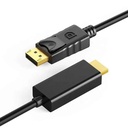 Cable Audio/Video HDMI a DP - HMDI to Display Port UHD, cobre puro + PVC, Color: negro, 6 pies. FY-3002-1.8MT
