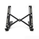 Soporte o Base portátil para Laptop de 9 a 15.6" , ajustable, de aluminio, color Negro. FY-7037-BK