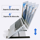 Soporte o Base portátil para Laptop de 9 a 15.6" , ajustable, de aluminio, color Negro. FY-7037-BK
