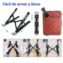 Soporte o Base portátil para Laptop de 9 a 15.6" , ajustable, de aluminio, color Negro. FY-7037-BK