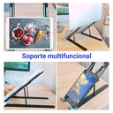 Soporte o Base portátil para Laptop de 9 a 15.6" , ajustable, de aluminio, color Negro. FY-7037-BK