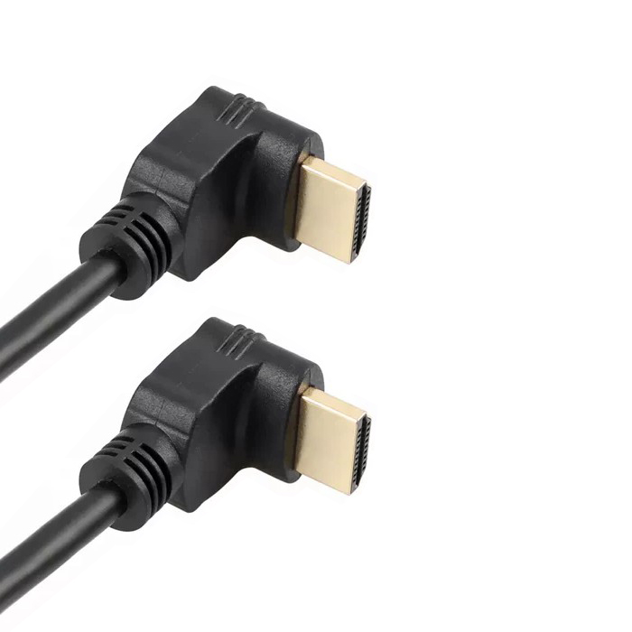 Cable Audio/Video HDMI 2.0 - HDMI 90 grados a HDMI 90 grados(macho), 4K (1080P) TRANS.18 Gbps, HDR, VISION 3D, FHD, UHD, ARC, alta definición, Color: negro, 15 pies. FY-1007-5M