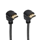 Cable Audio/Video HDMI 2.0 - HDMI 90 grados a HDMI 90 grados(macho), 4K (1080P) TRANS.18 Gbps, HDR, VISION 3D, FHD, UHD, ARC, alta definición, Color: negro, 6 pies. FY-1007 2M