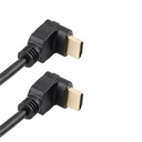 Cable Audio/Video HDMI 2.0 - HDMI 90 grados a HDMI 90 grados(macho), 4K (1080P) TRANS.18 Gbps, HDR, VISION 3D, FHD, UHD, ARC, alta definición, Color: negro, 6 pies. FY-1007 2M