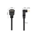 Cable Audio/Video HDMI 2.0 - HDMI 90 grados a HDMI 90 grados(macho), 4K (1080P) TRANS.18 Gbps, HDR, VISION 3D, FHD, UHD, ARC, alta definición, Color: negro, 6 pies. FY-1007 2M