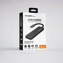 Hub Argom ARG-UB-0183, USB Tipo C macho para computadora o movil, 5 en 1, 2 X USB 3.0 hembra, 1 X HDMI, 1 X MicroSD, 1 X SD, color gris.