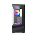 Caja GameMax - Para ATX,Micro ATX,Mini-ITX, conectores 1x USB 3.0, vidrio templado, color negro. VISTA COC BK