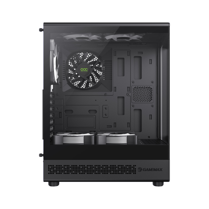 Caja GameMax - Para ATX,Micro ATX,Mini-ITX, conectores 1x USB 3.0, vidrio templado, color negro. VISTA COC BK