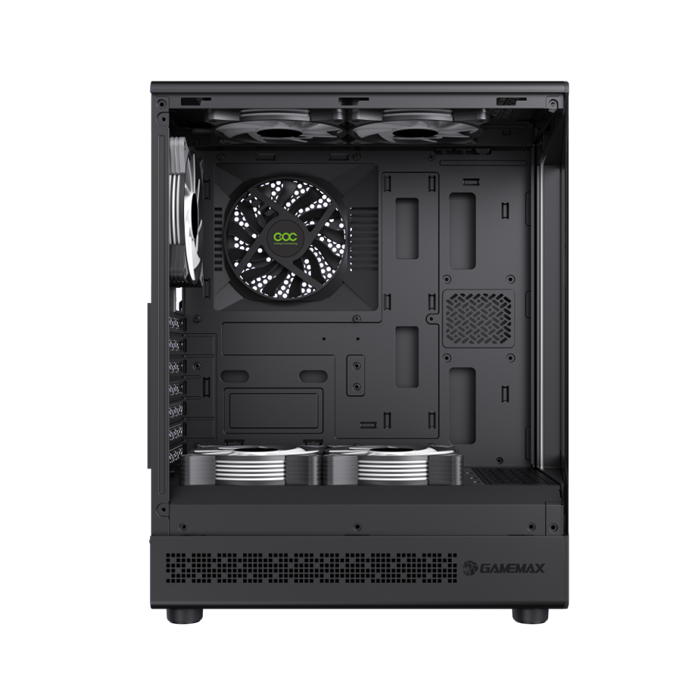 Caja GameMax - Para ATX,Micro ATX,Mini-ITX, conectores 1x USB 3.0, vidrio templado, color negro. VISTA COC BK