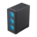 Caja GameMax - Para ATX、M-ATX、ITX, conectores 1x USB 3.0, 1x USB 2.0, 1x Tipo C, vidrio templado, color negro. Storm 2 AB