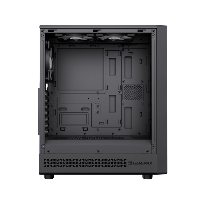 Caja GameMax - Para ATX、M-ATX、ITX, conectores 1x USB 3.0, 1x USB 2.0, 1x Tipo C, vidrio templado, color negro. Storm 2 AB