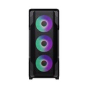 Caja GameMax - Para E-ATX, ATX, M-ATX, ITX, conectores 1x USB 3.0, 2x USB 2.0, vidrio templado, Sin ventilador, color negro. Siege BK