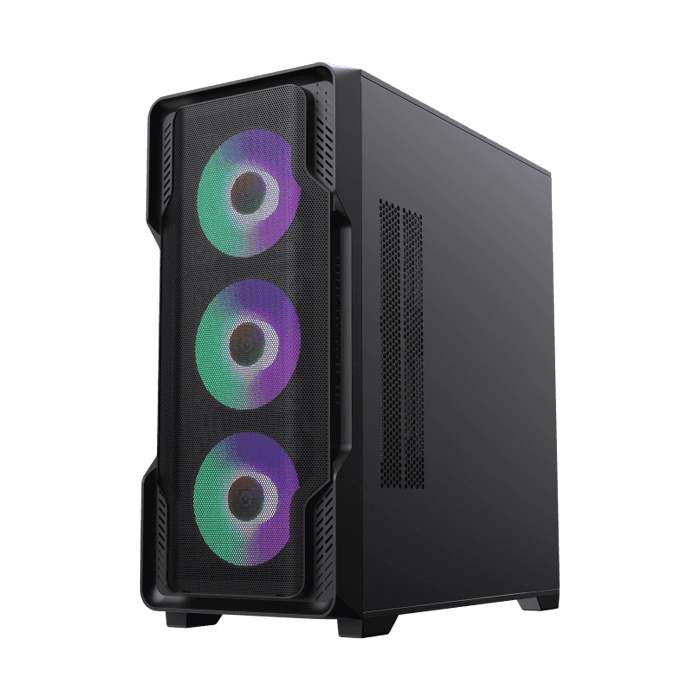 Caja GameMax - Para E-ATX, ATX, M-ATX, ITX, conectores 1x USB 3.0, 2x USB 2.0, vidrio templado, Sin ventilador, color negro. Siege BK