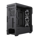 Caja GameMax - Para E-ATX, ATX, M-ATX, ITX, conectores 1x USB 3.0, 2x USB 2.0, vidrio templado, Sin ventilador, color negro. Siege BK