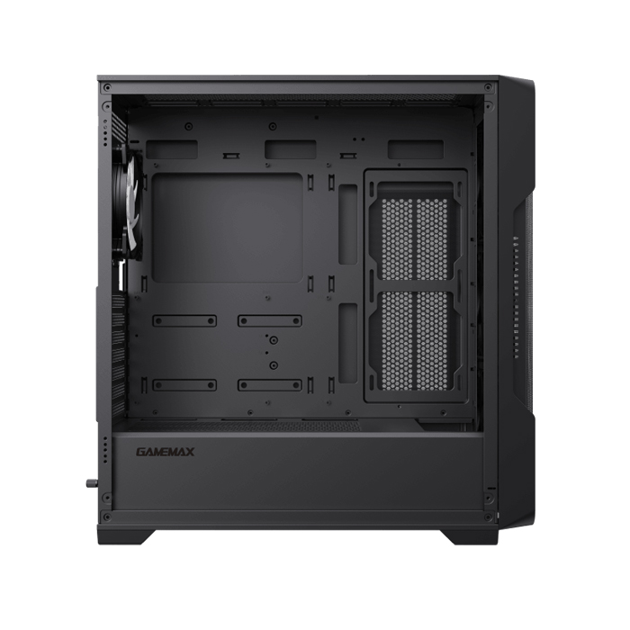Caja GameMax - Para E-ATX, ATX, M-ATX, ITX, conectores 1x USB 3.0, 2x USB 2.0, vidrio templado, Sin ventilador, color negro. Siege BK