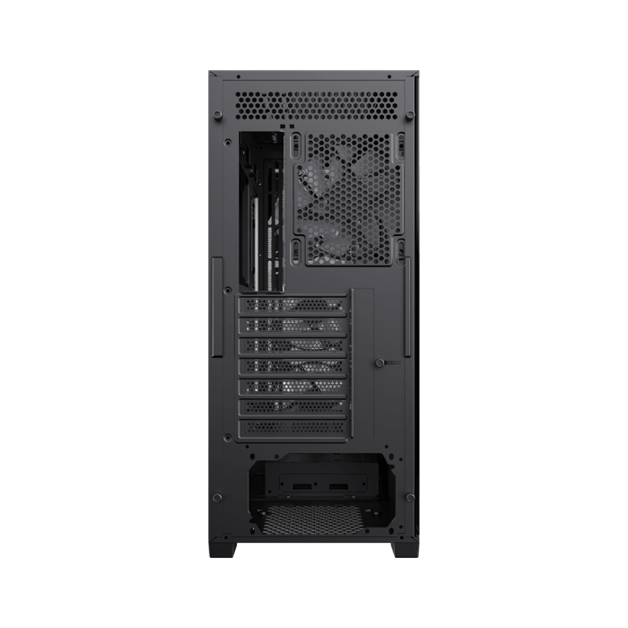 Caja GameMax - Para E-ATX, ATX, M-ATX, ITX, conectores 1x USB 3.0, 2x USB 2.0, vidrio templado, Sin ventilador, color negro. Siege BK