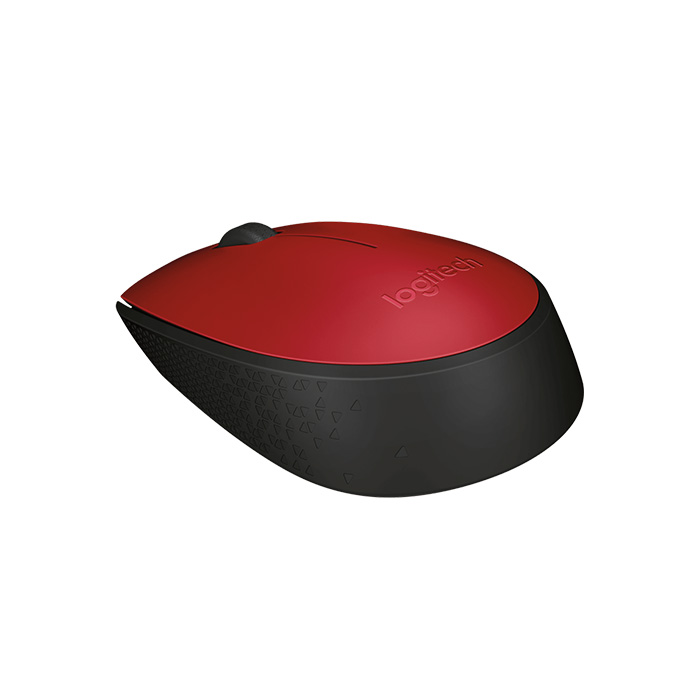 Mouse Logitech M170 - Ratón óptico inalámbrico, 2.4Ghz, nano receptor usb, color negro/rojo. 910-004941