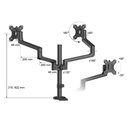 Soporte Doble MSI PRO MT81D - Para 2 monitor LCD/LED, VESA 75x75/100x1 soporta 17" hasta 32", hasta 8 kg/17.6 lb por brazo, color negro. PRO MT81D