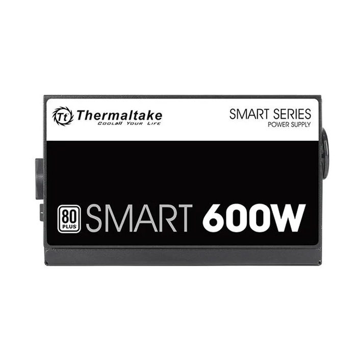 Fuente de Poder Thermaltake SMART 600W 80 Plus - Potencia de 600W, 20/24 pines ATX, conectores 6+2-Pin PCI-Express & 6x SATA, abanico 120mm, color negro/blanco. PS-SPD-0600NPCWUS-W