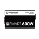 Fuente de Poder Thermaltake SMART 600W 80 Plus - Potencia de 600W, 20/24 pines ATX, conectores 6+2-Pin PCI-Express & 6x SATA, abanico 120mm, color negro/blanco. PS-SPD-0600NPCWUS-W