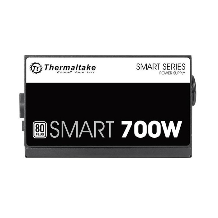 Fuente de Poder Thermaltake SMART 700W 80 Plus - Potencia de 700W, 20/24 pines ATX, Conectores 6+2-Pin PCI-Express & 6x SATA, abanico 120mm, color negro/blanco. PS-SPD-0700NPCWUS-W