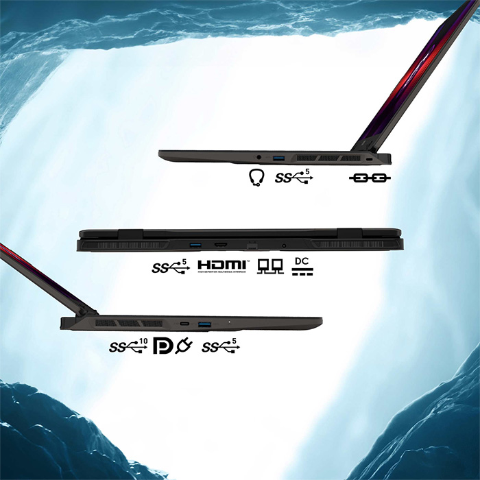 Laptop MSI SWORD 16HX - 16" FHD 144Hz, Intel® Core™ i7-13700HX, 16GB (2x8GB) DDR5, 1TB NVMe PCIe SSD Gen4x4, NVIDIA® GeForce RTX™ 4070 8GB, Windows 11 Home Ingles, Negro. 9S7-15P214-665