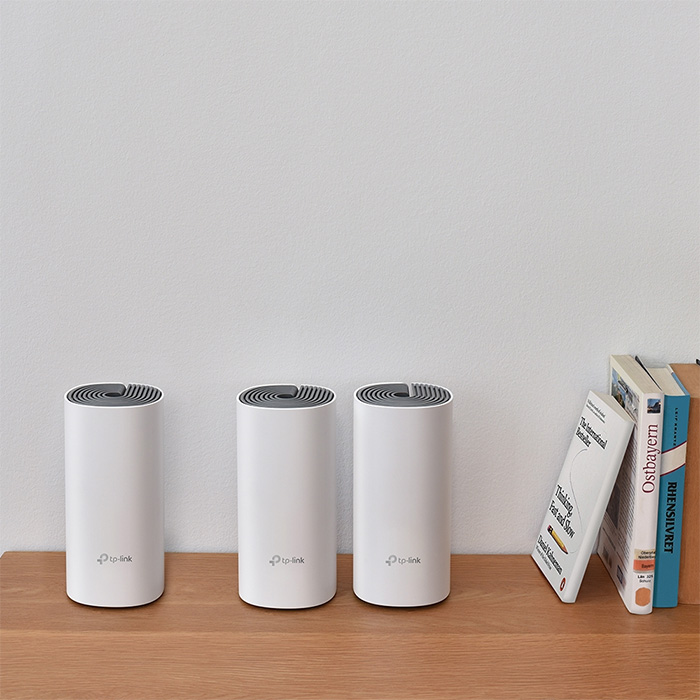 Redes Inalambrica TP-Link Deco E4 - Sistema Wi-Fi mesh para el hogar, 3 pack, AC1200 (300Mbps+867Mbps), banda dual 2.4GHz/5GHz, color blanco. Deco E4 (3-pack)