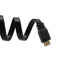 Cable Audio/Video Plano HDMI a HDMI(macho) - Cable HDMI Plano de alta definición, version 2.0, Color: negro, 6 pies. FY-1006-2M