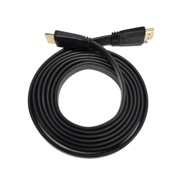 Cable Audio/Video Plano HDMI a HDMI(macho) - Cable HDMI Plano de alta definición, version 2.0, Color: negro, 6 pies. FY-1006-2M