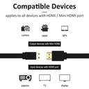 Cable Audio/Video Plano HDMI a HDMI(macho) - Cable HDMI Plano de alta definición, version 2.0, Color: negro, 6 pies. FY-1006-2M